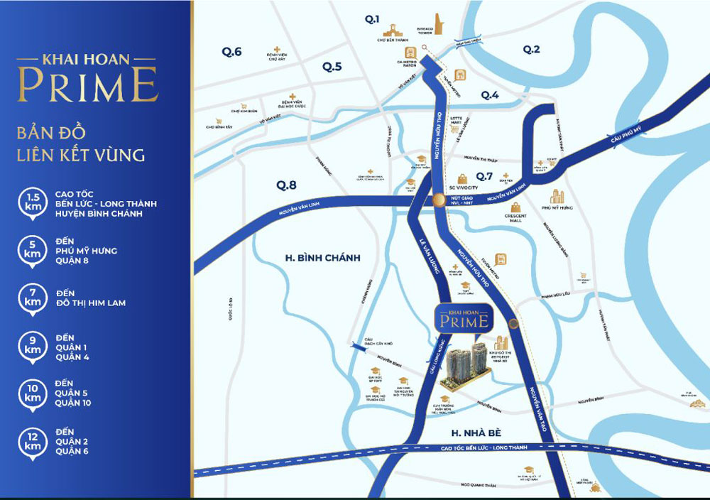 Toàn cảnh dự án Khải Hoàn Prime quần thể 19.730 m² mới nhất 3 Vị trí chiến lược mặt tiền đường Lê Văn Lương giúp cư dân nhanh chóng di chuyển tới các trung tâm kinh tế sầm uất.